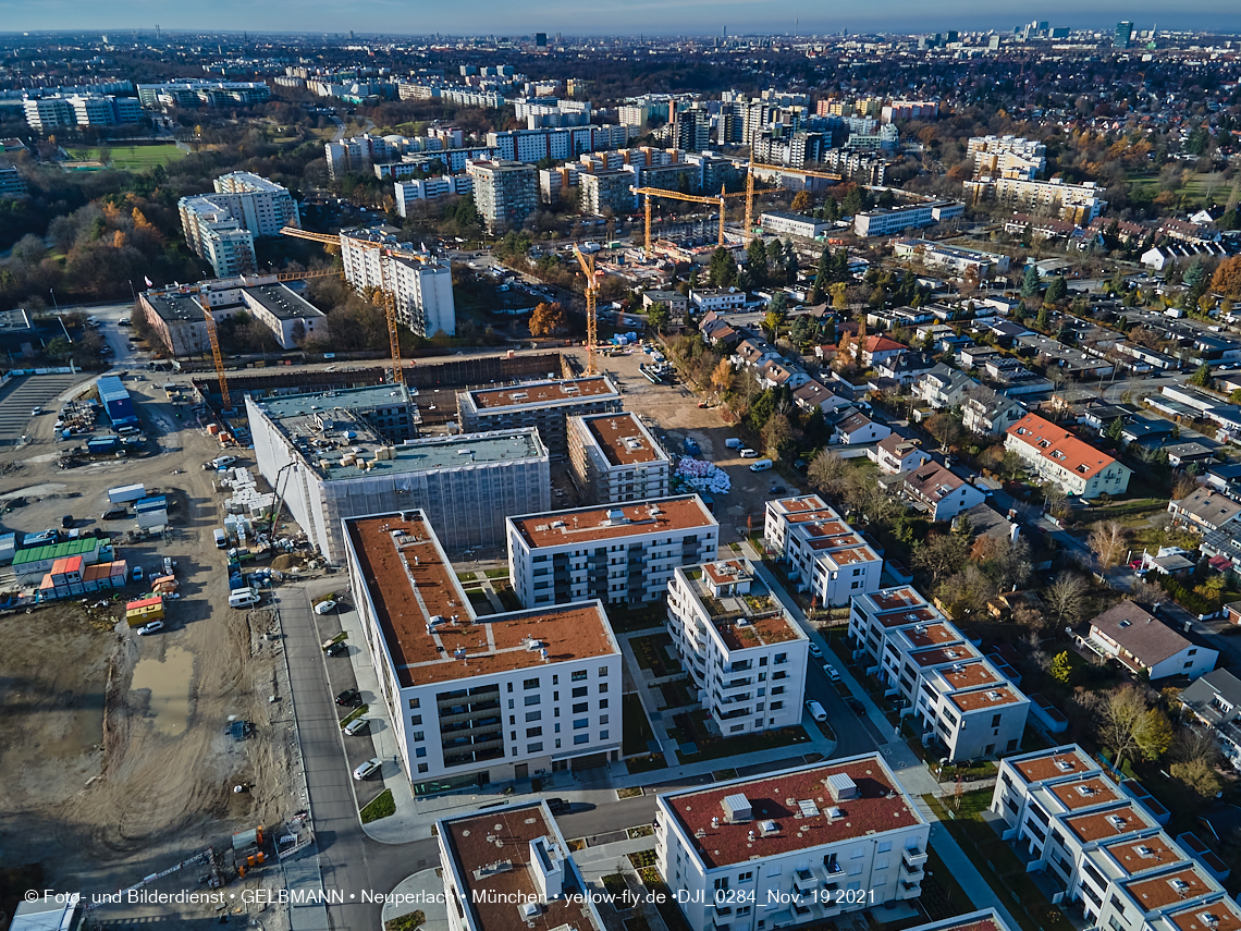 19.11.2021 - Luftbilder von der Baustelle Alexisquartier und Pandion Verde in Neuperlach